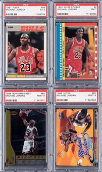 1987/88-98/99 Assorted Brands Michael Jordan PSA Graded Card Collection(4)